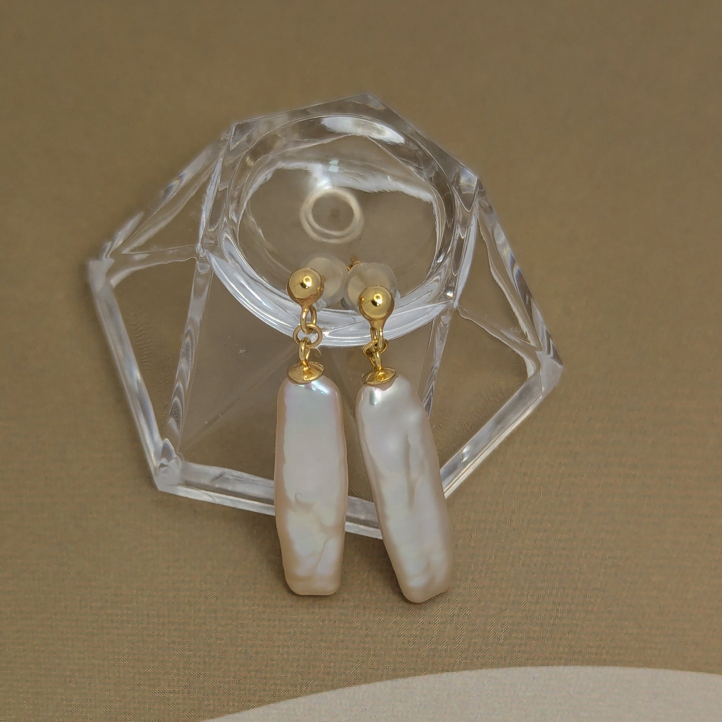 Elongated Baroque Pearl Earrings