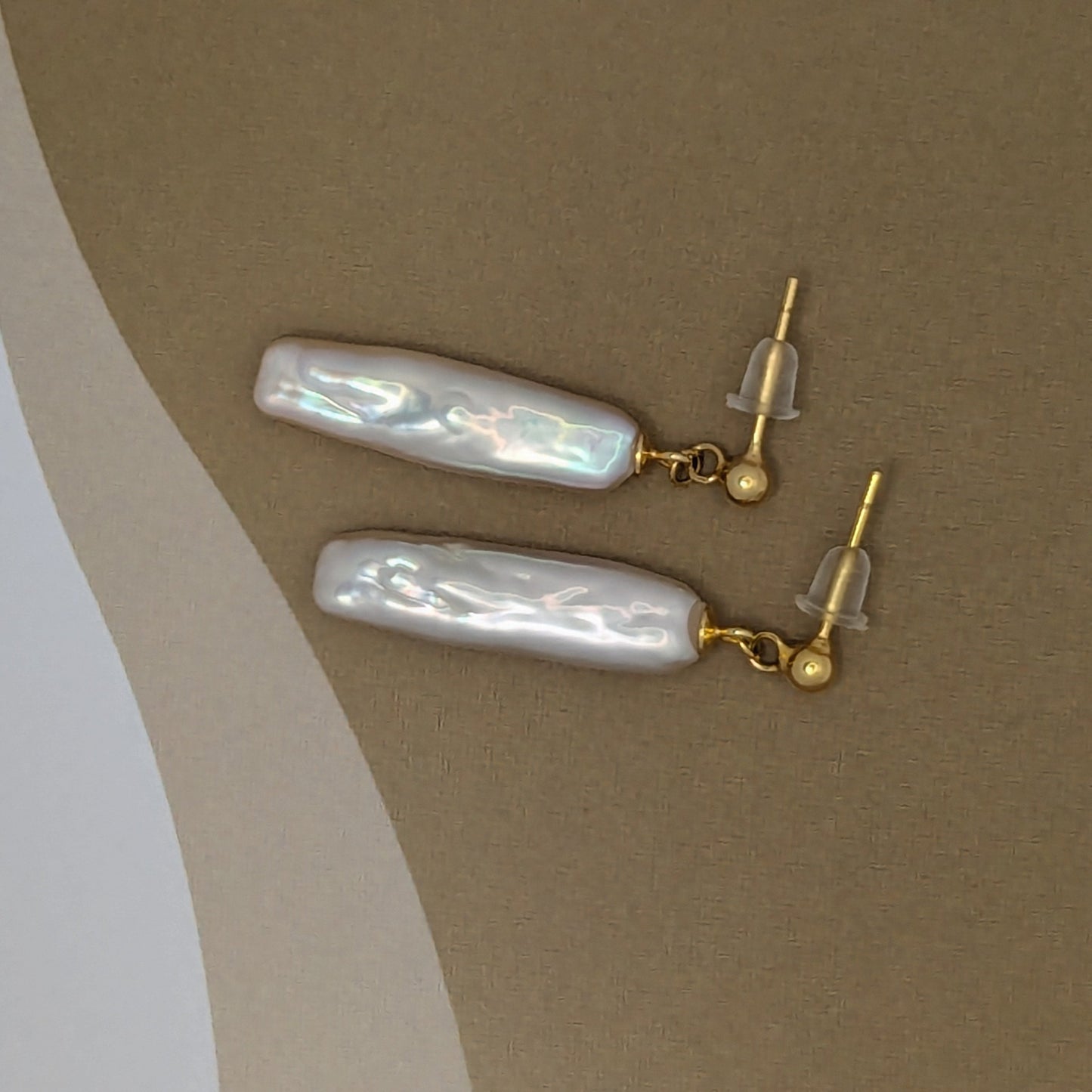 Elongated Baroque Pearl Earrings